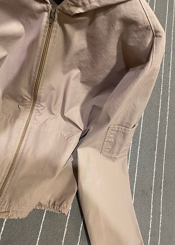Bej Kapüşonlu Rahat Kesim Kadın Ceket - Görsel 4