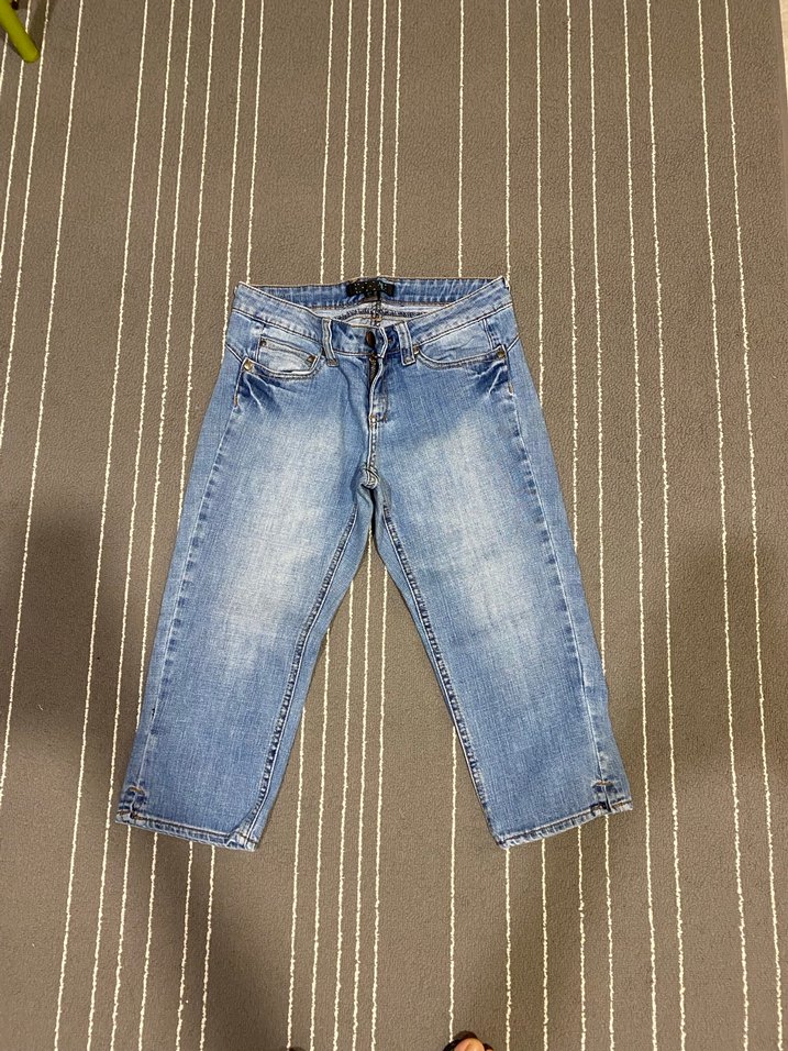 Mavi Düz Kesim Midi Boy Kadın Kot Pantolon - Görsel 2