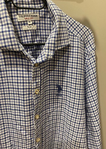 Mavi Kareli Erkek Uzun Kollu Gömlek.Polo - Görsel 6