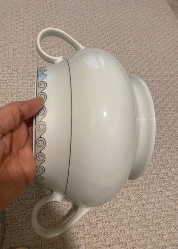 Gri Desenli Beyaz Porselen çorbalık.güral porselen - Görsel 5