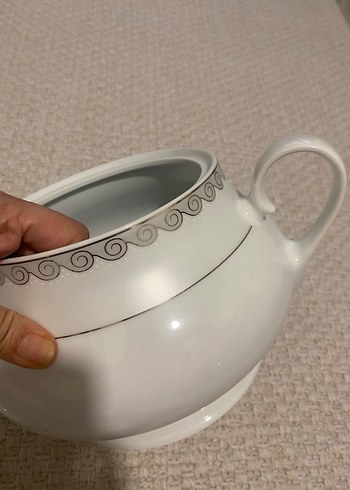 Gri Desenli Beyaz Porselen çorbalık.güral porselen - Görsel 2