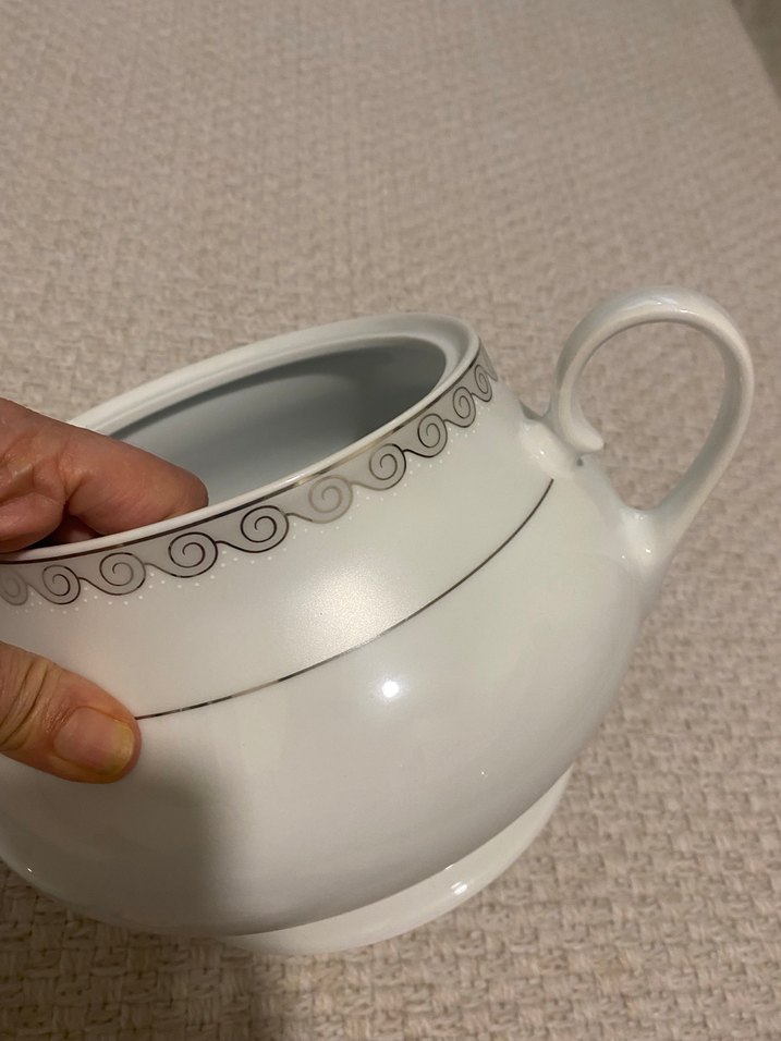 Gri Desenli Beyaz Porselen çorbalık.güral porselen - Görsel 2