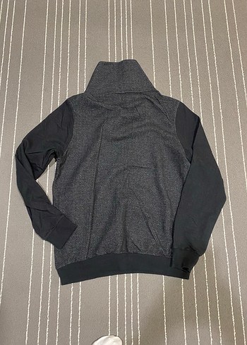 Erkek Gri Boğazlı Triko Sweatshirt - Görsel 4