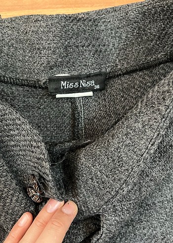 Gri Kemerli Kadın Kot Pantolon - Görsel 3