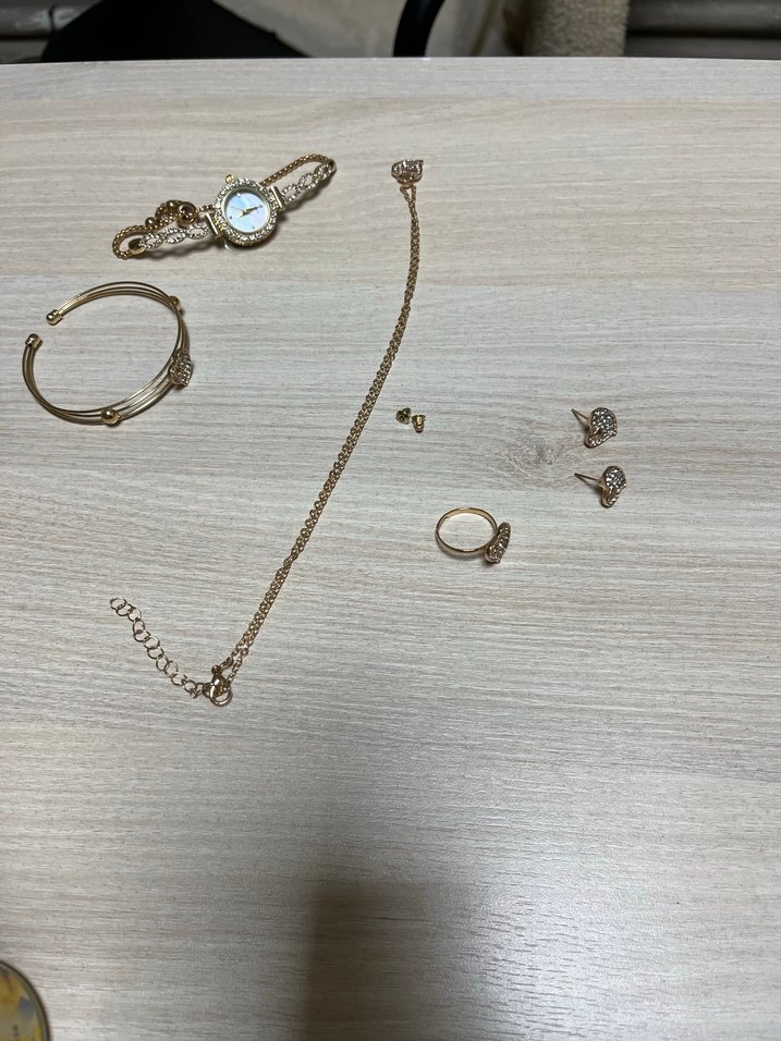 Zincir Detaylı Altın Renk Kadın Takı Seti - Görsel 4
