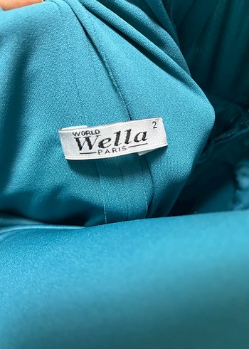 Straplez Drapeli Turkuaz Uzun Abiye Elbise - Görsel 5