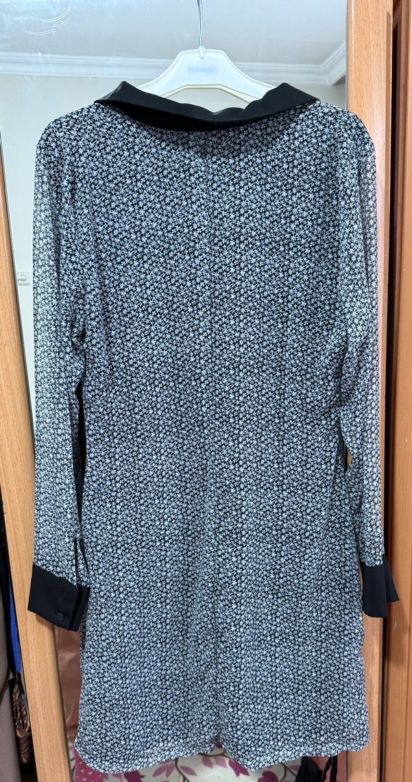 Gri Uzun Kollu elbise astarlı - Görsel 2