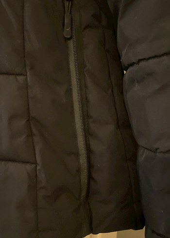 Kadın Siyah Fermuarlı Kış Montu - Görsel 12