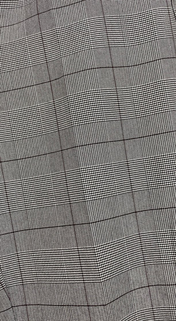 Kadın Gri Kareli Kumaş Pantolon - Görsel 3