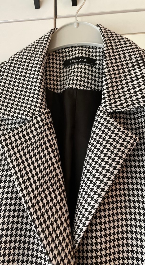 Kazayağı desenli kaban -ceket - Görsel 4