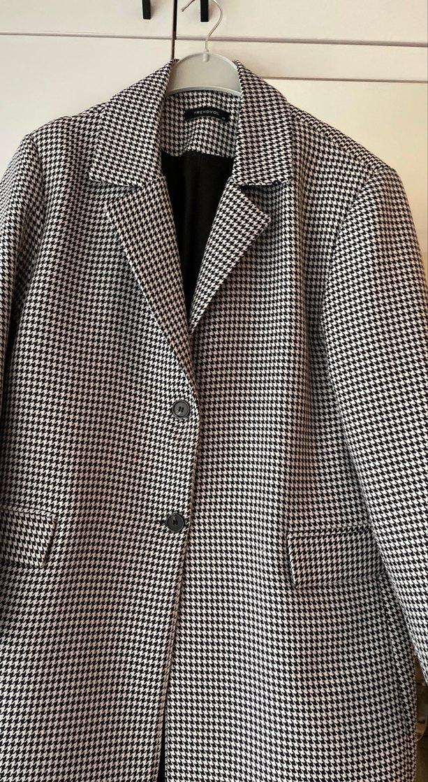 Kazayağı desenli kaban -ceket - Görsel 3