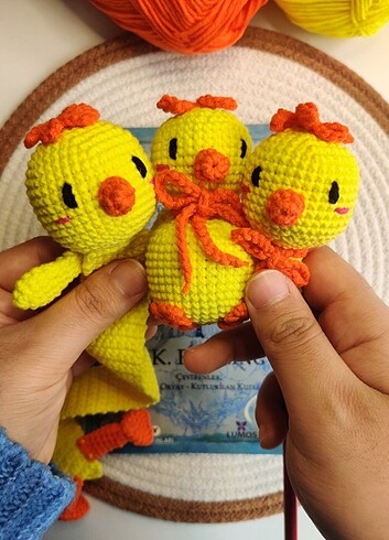 Beden Renk Amigurumi Civciv Kitap Ayracı Seti