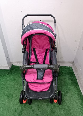 Pembe ve Gri Bebek Arabası Temiz Sağlamdır Kargo Var - Görsel 3