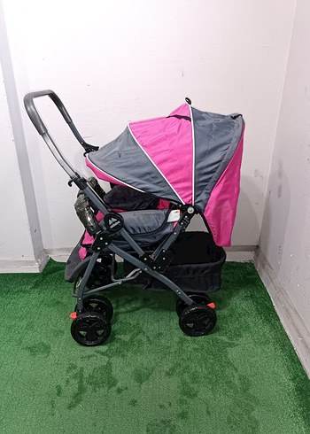 Pembe ve Gri Bebek Arabası Temiz Sağlamdır Kargo Var - Görsel 2