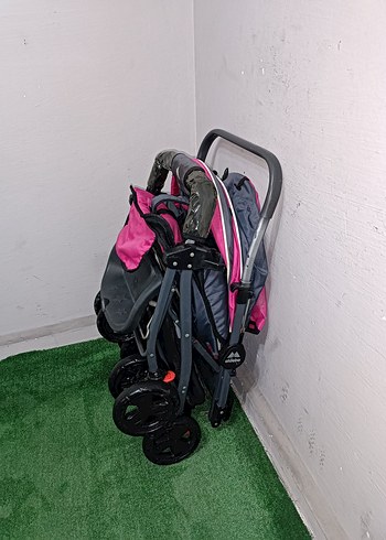 Pembe ve Gri Bebek Arabası Temiz Sağlamdır Kargo Var - Görsel 5