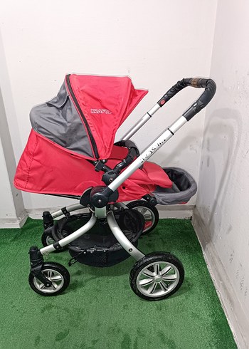 Kırmızı ve Gri Bebek Arabası Seti Temiz Sağlamdır Kargo Var - Görsel 3