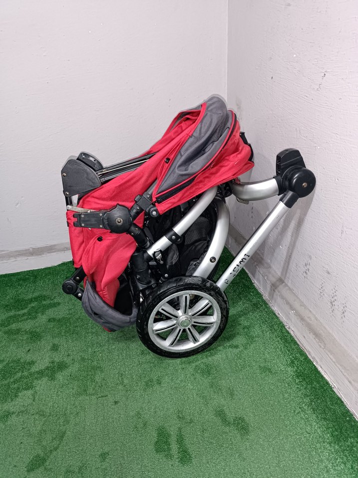 Kırmızı ve Gri Bebek Arabası Seti Temiz Sağlamdır Kargo Var - Görsel 5