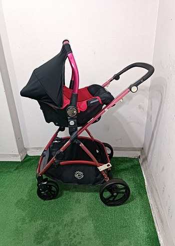 CASUFE Kırmızı Bebek Arabası ve Taşıyıcı - Görsel 3