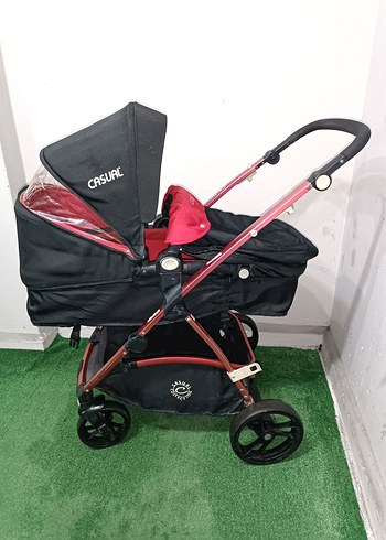 CASUFE Kırmızı Bebek Arabası ve Taşıyıcı - Görsel 2