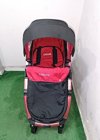 CASUFE Kırmızı Bebek Arabası ve Taşıyıcı - Görsel 4