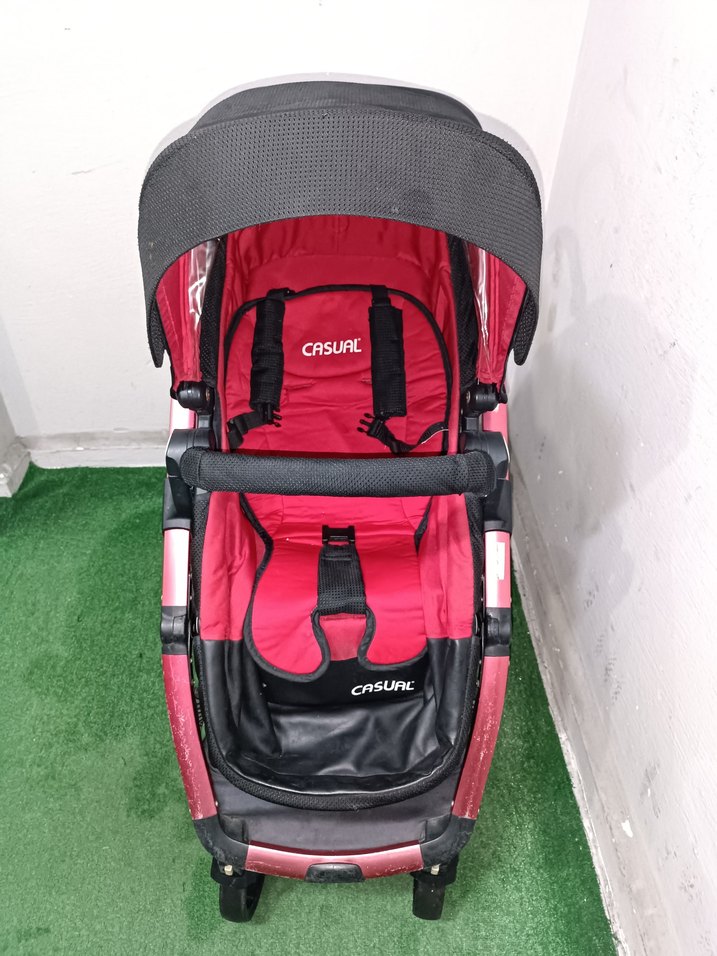 CASUFE Kırmızı Bebek Arabası ve Taşıyıcı - Görsel 5