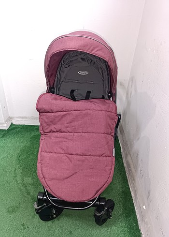 Bordo Bebek Arabası ve Taşıma Koltuğu - Görsel 4