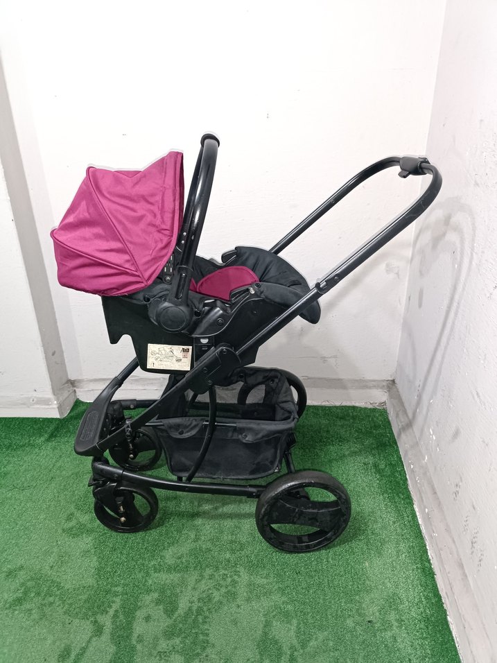 Pembe Bebek Arabası ve Oto Koltuğu Temiz Sağlamdır Kargo Var - Görsel 5