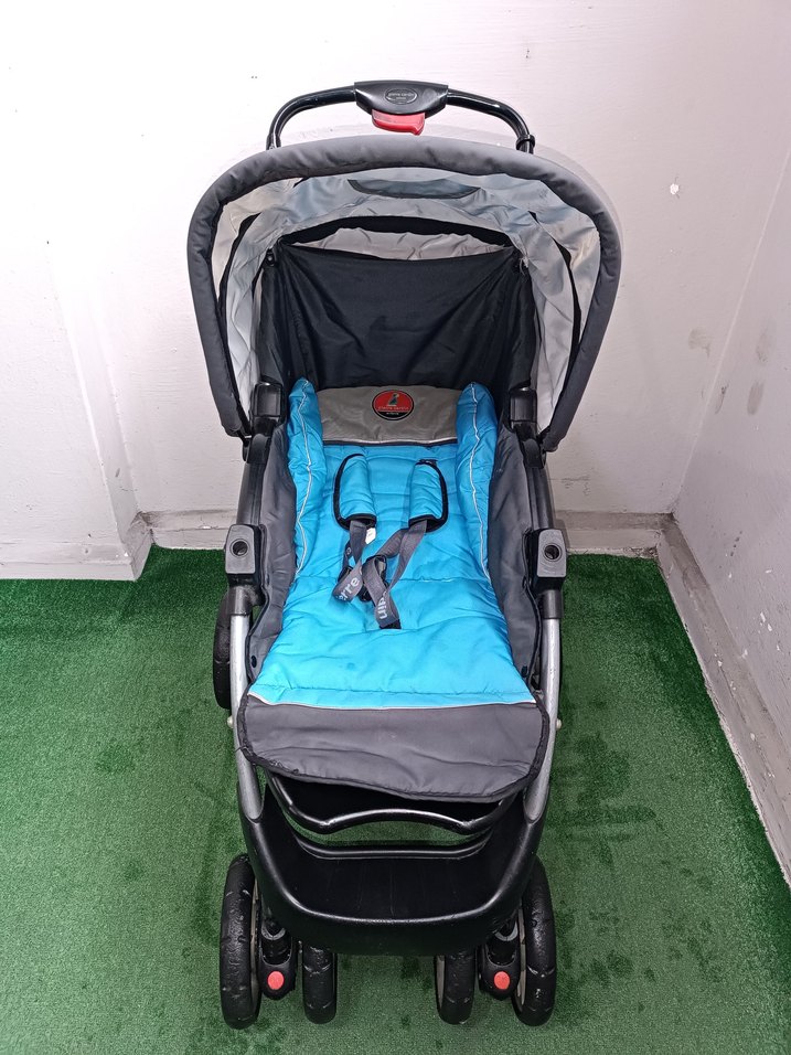 Mavi ve Gri Bebek Arabası Temiz Sağlamdır Kargo Var - Görsel 3
