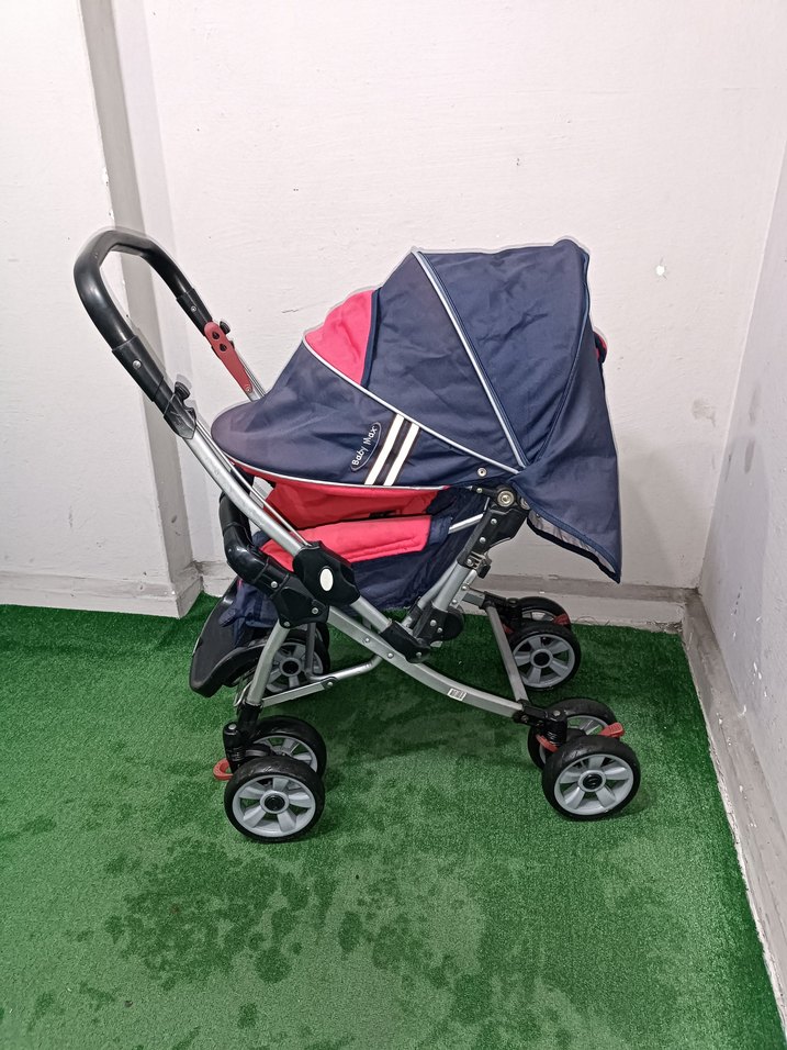 Kırmızı Bebek Arabası Katlanabilir Temiz Sağlamdır Kargo Var - Görsel 4