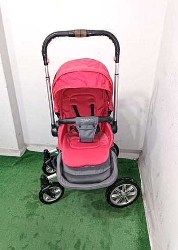 Kırmızı ve Gri Bebek Arabası Temiz Sağlamdır Kargo Var - Görsel 4