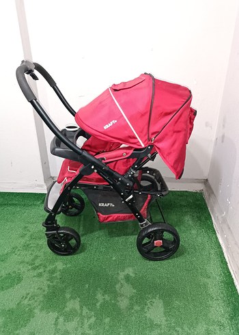 Kırmızı Kraft Bebek Arabası Temiz Sağlamdır Kargo Var - Görsel 5