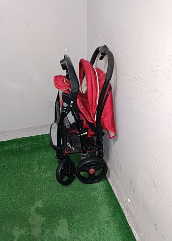 Kırmızı Kraft Bebek Arabası Temiz Sağlamdır Kargo Var - Görsel 6