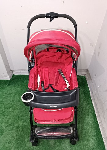 Kırmızı Kraft Bebek Arabası Temiz Sağlamdır Kargo Var - Görsel 2