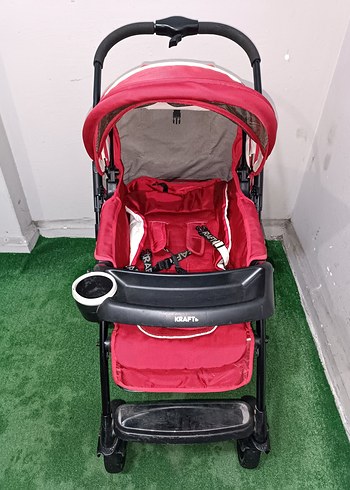 Kırmızı Kraft Bebek Arabası Temiz Sağlamdır Kargo Var - Görsel 4