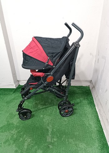 Koyu Kırmızı Bebek Arabası Temiz Sağlamdır Kargo Var - Görsel 4