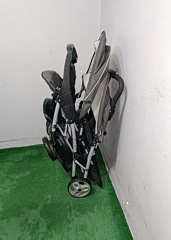 Gri Çiftli Bebek Arabası Temiz Sağlamdır Kargo Var - Görsel 6
