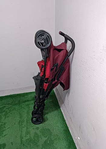 Koyu Kırmızı Bebek Arabası Temiz Sağlamdır Kargo Var - Görsel 5