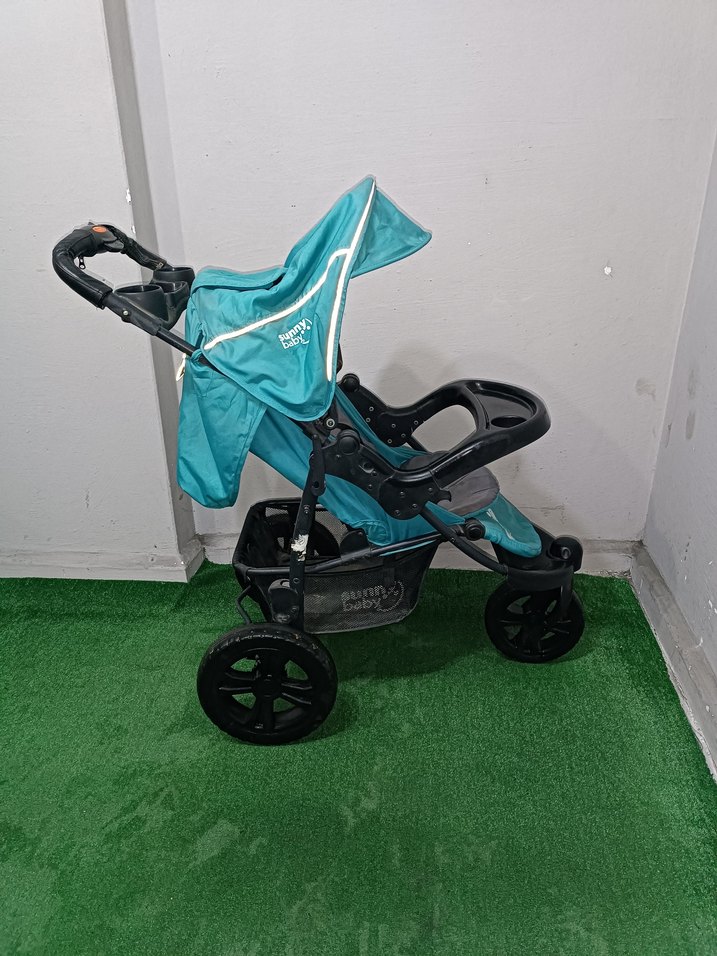 Koyu Turkuaz Bebek Arabası Temiz Sağlamdır Kargo Var - Görsel 4