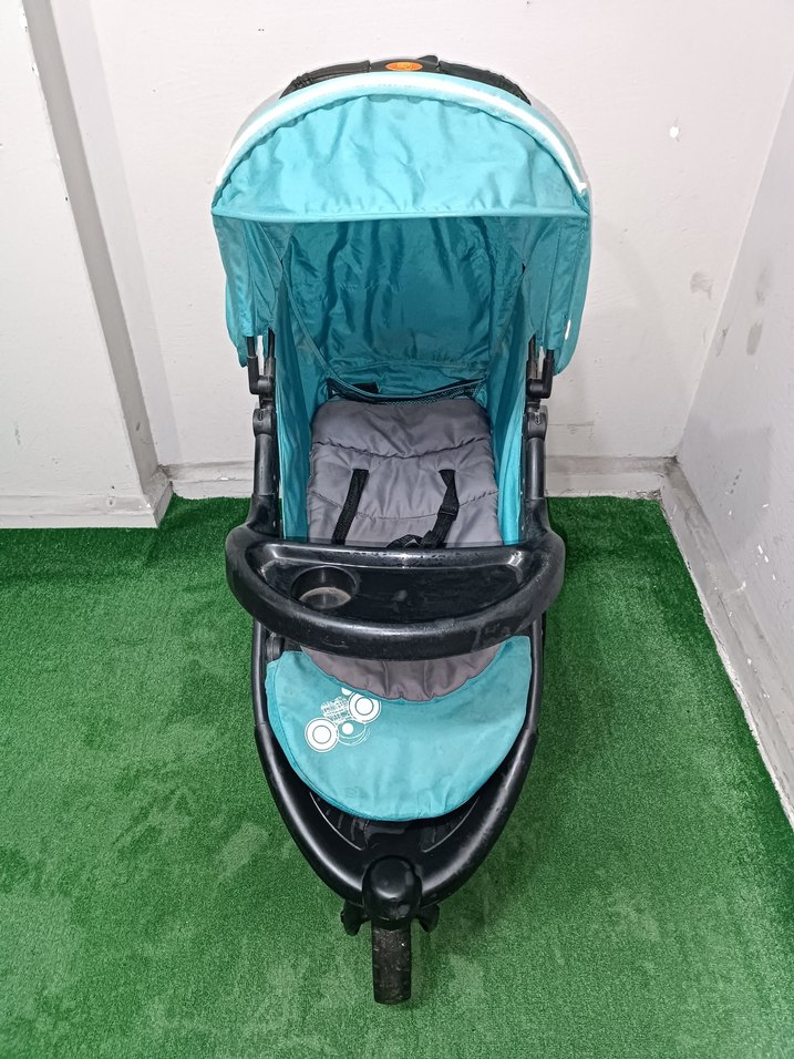 Koyu Turkuaz Bebek Arabası Temiz Sağlamdır Kargo Var - Görsel 3