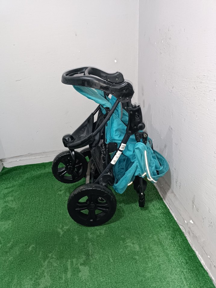 Koyu Turkuaz Bebek Arabası Temiz Sağlamdır Kargo Var - Görsel 5
