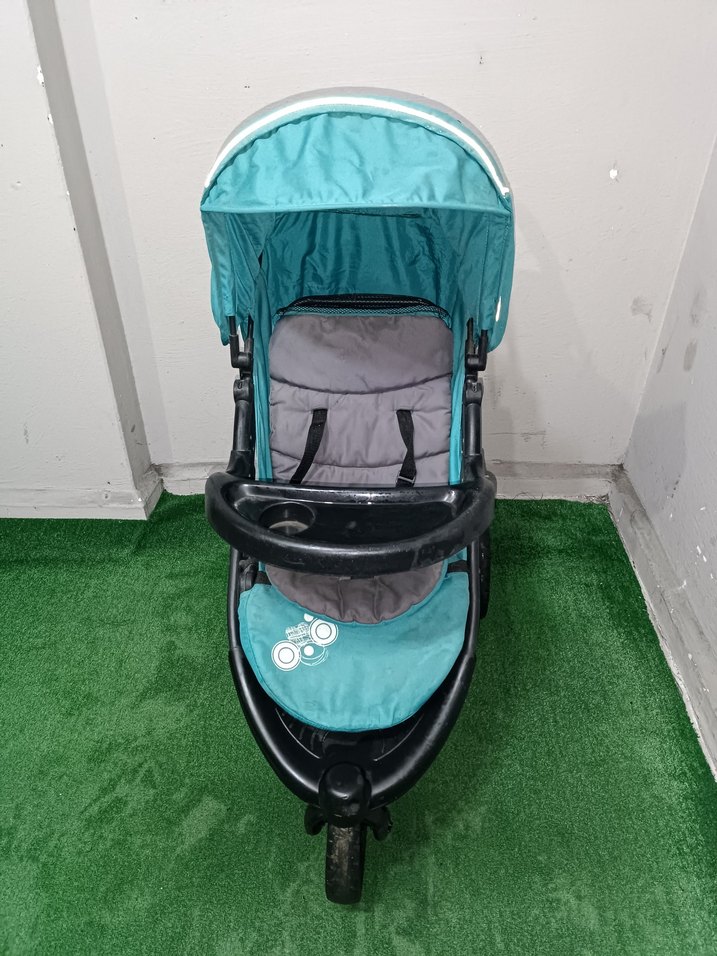 Koyu Turkuaz Bebek Arabası Temiz Sağlamdır Kargo Var - Görsel 2