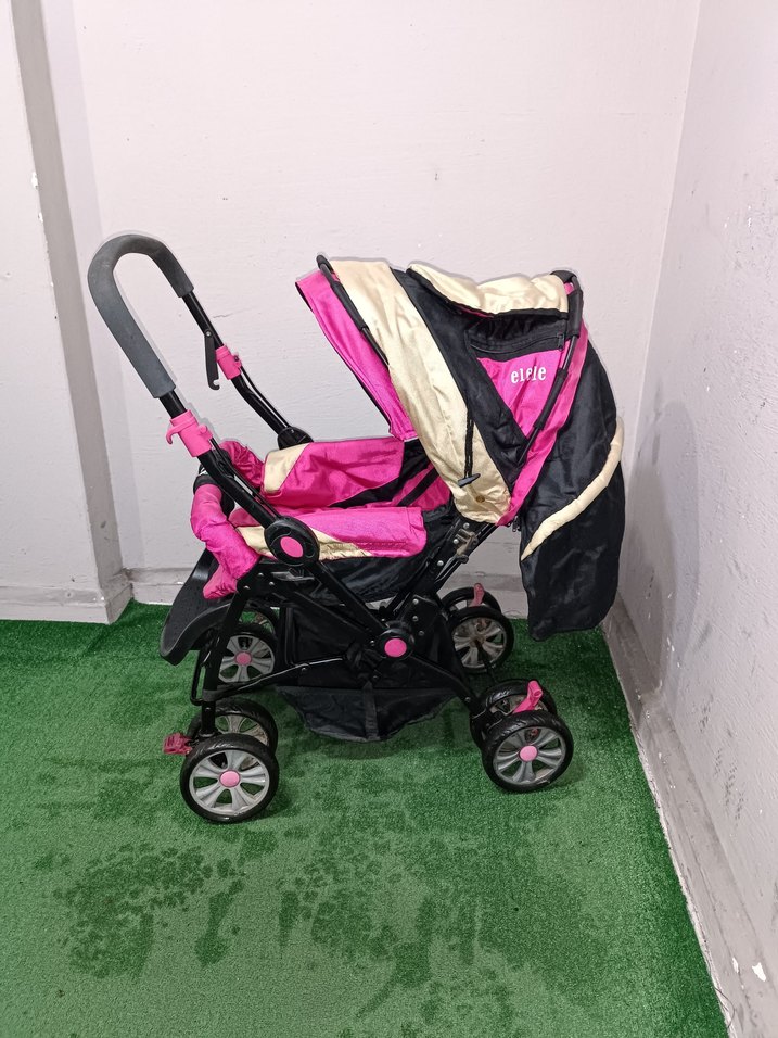 Koyu Pembe Bebek Arabası Temiz Sağlamdır Kargo Var - Görsel 4