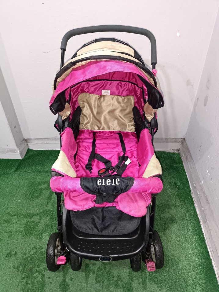 Koyu Pembe Bebek Arabası Temiz Sağlamdır Kargo Var - Görsel 5