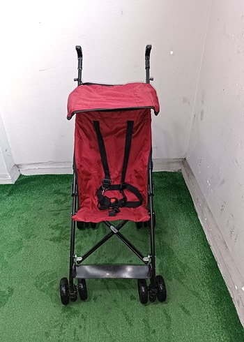 Koyu Kırmızı Bebek Arabası Temiz Sağlamdır Kargo Var - Görsel 2