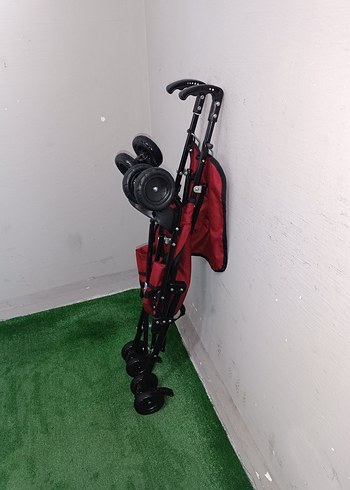 Koyu Kırmızı Bebek Arabası Temiz Sağlamdır Kargo Var - Görsel 4