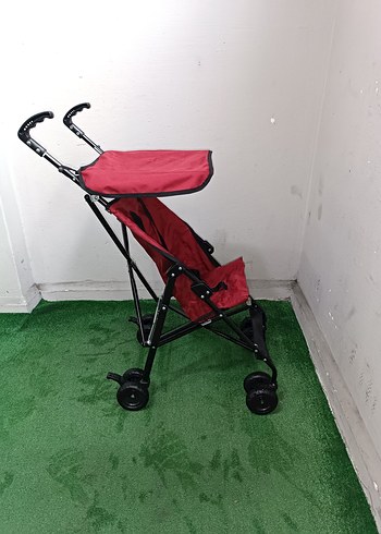 Koyu Kırmızı Bebek Arabası Temiz Sağlamdır Kargo Var - Görsel 3