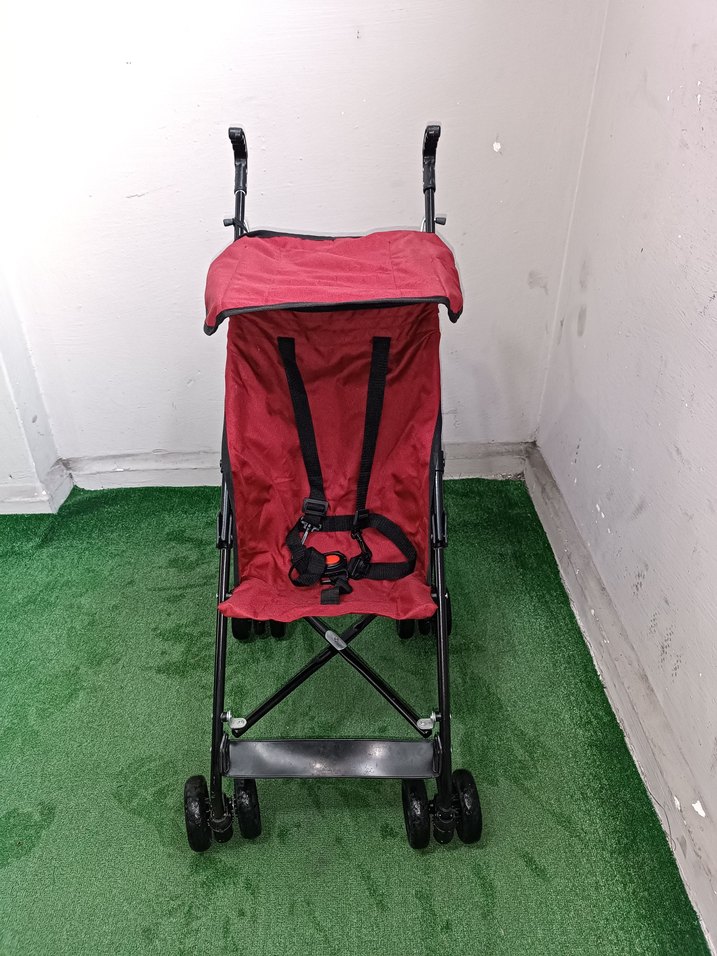 Koyu Kırmızı Bebek Arabası Temiz Sağlamdır Kargo Var - Görsel 2
