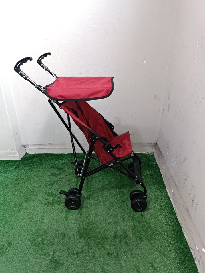 Koyu Kırmızı Bebek Arabası Temiz Sağlamdır Kargo Var - Görsel 3