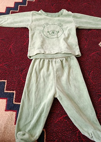 Pastel Yeşil Bebek Polar Pijama Takımı - Görsel 2