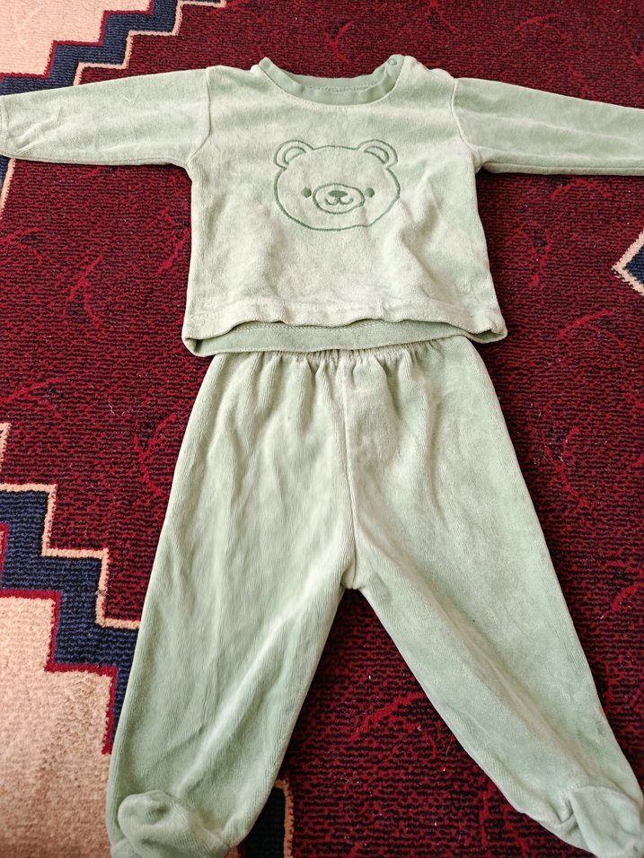 Pastel Yeşil Bebek Polar Pijama Takımı - Görsel 2